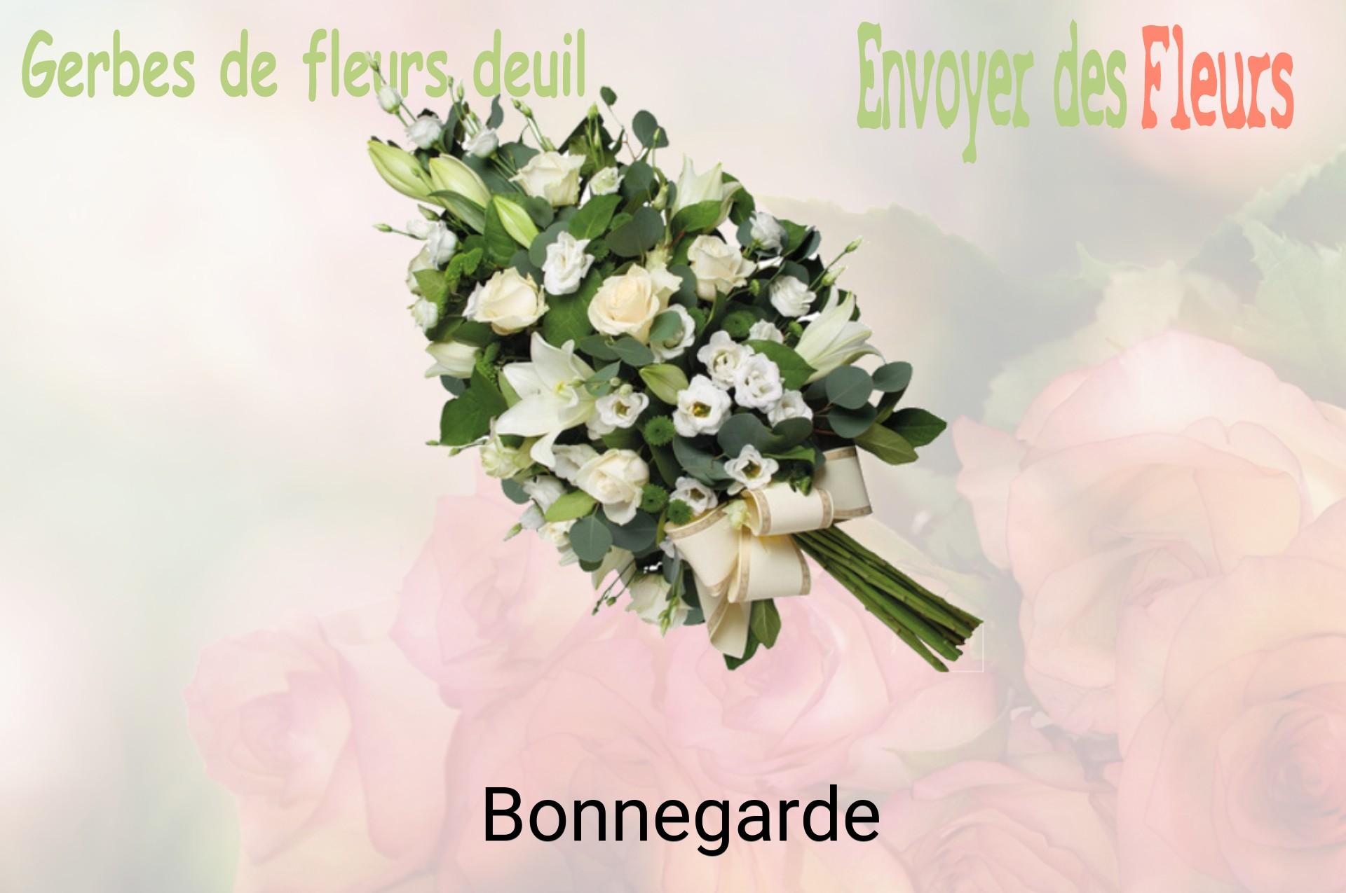 Gerbe de fleurs de deuil livrée à Bonnegarde